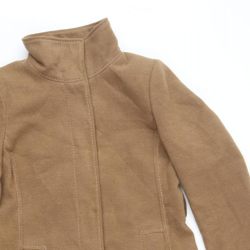 H&M Womens Brown Pea Coat Coat Size 8 Snap