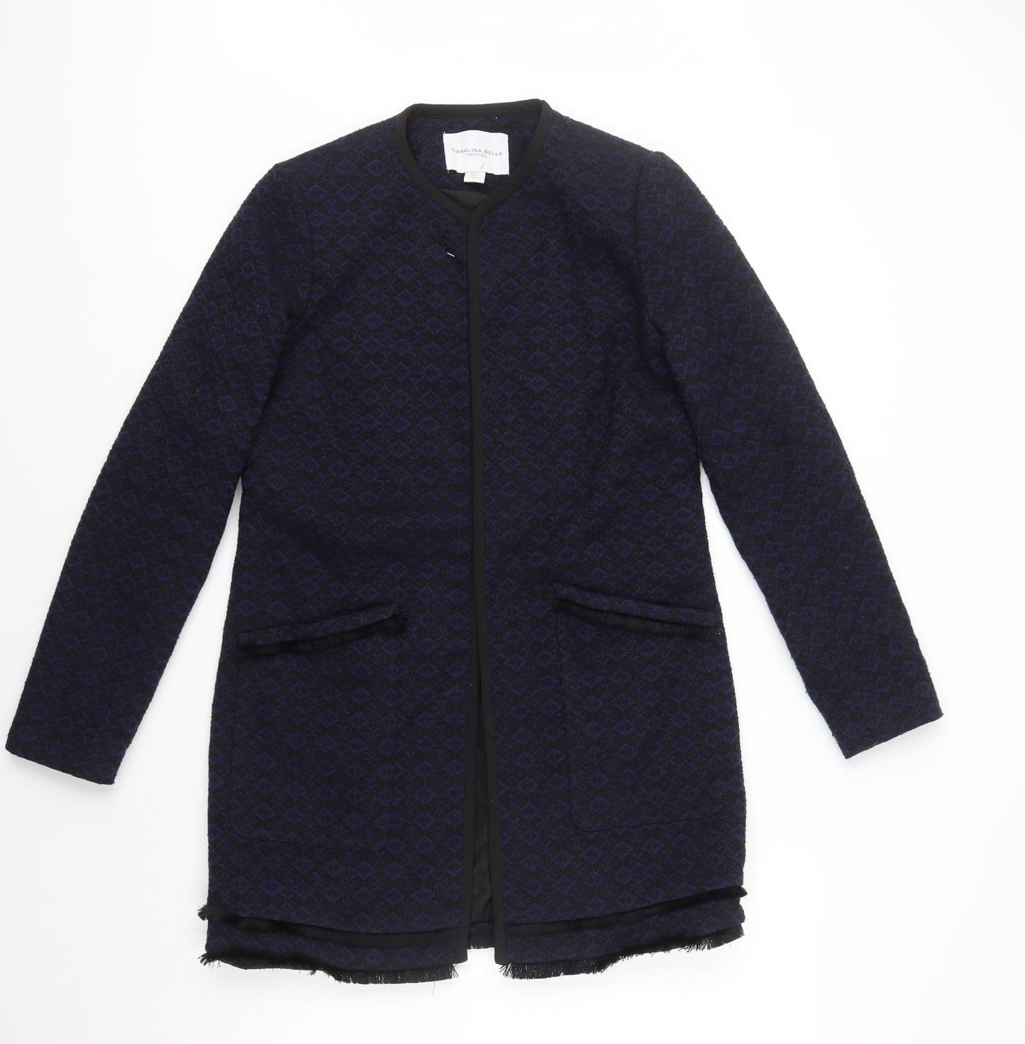 Carolina Belle Womens Blue Geometric Jacket Size S