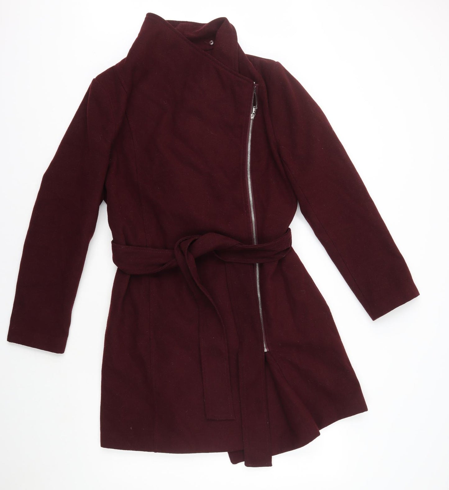 New Look Womens Red Jacket Coat Size 16 Zip