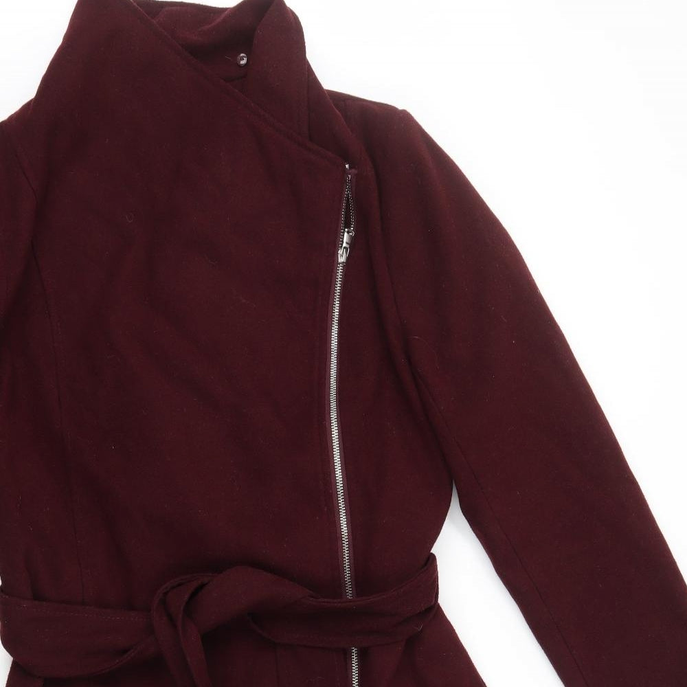 New Look Womens Red Jacket Coat Size 16 Zip