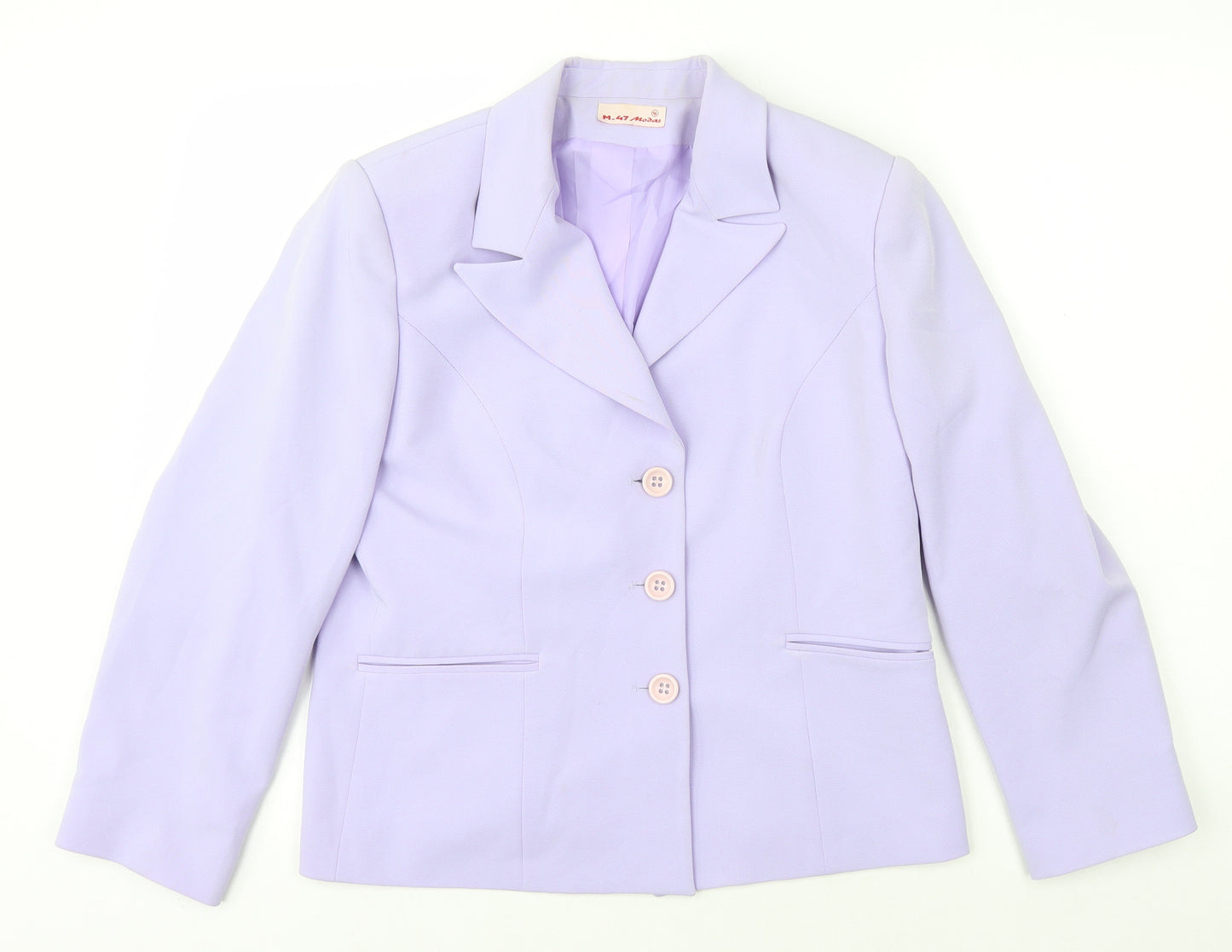 Modas Womens Purple Jacket Blazer Size 16 Button