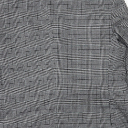 Marks and Spencer Mens Grey Plaid Polyester Jacket Blazer Size L