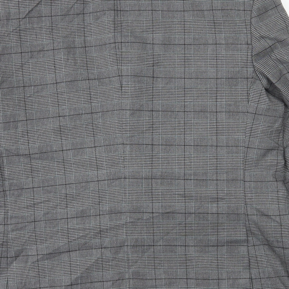 Marks and Spencer Mens Grey Plaid Polyester Jacket Blazer Size L