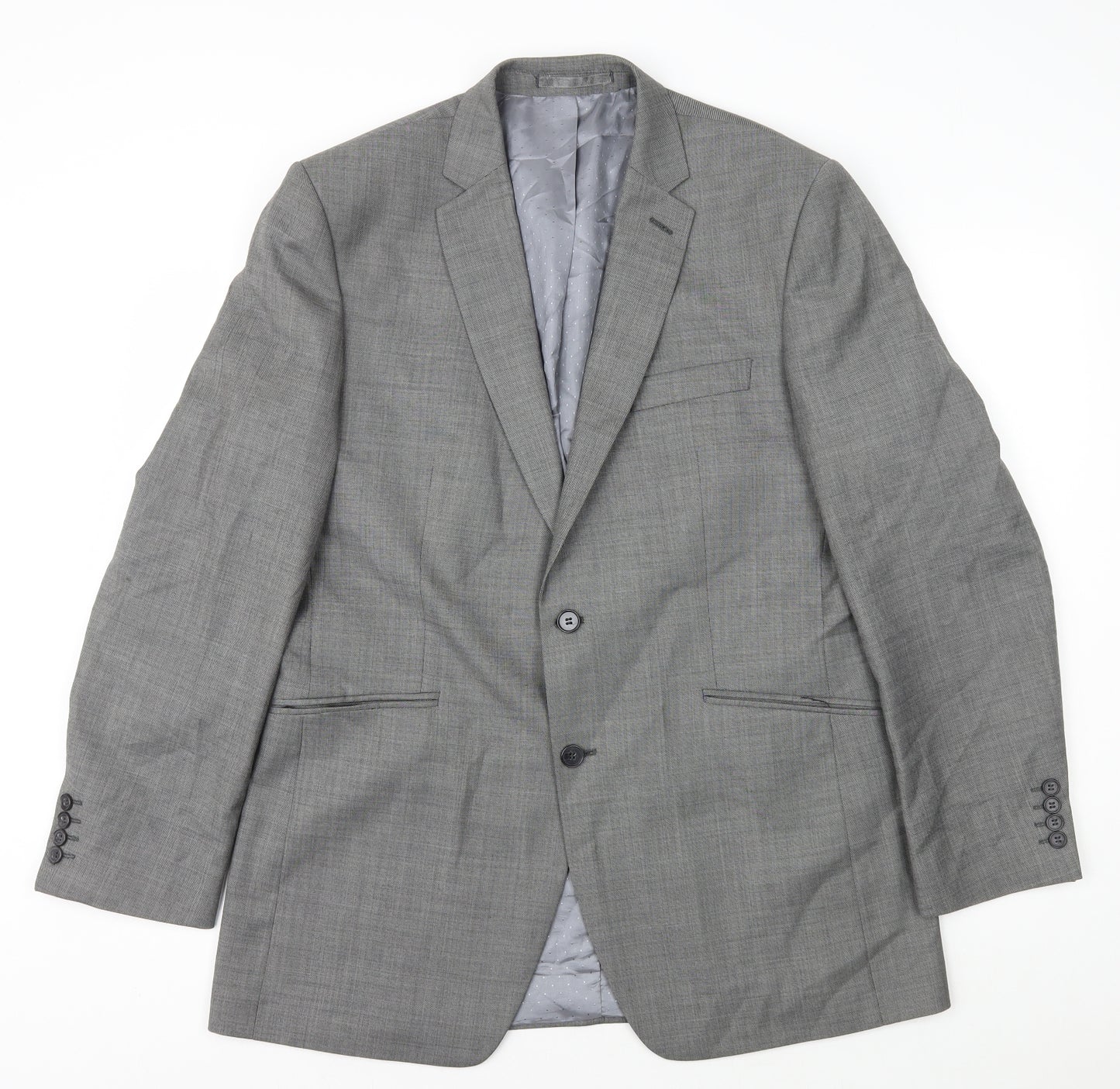 Preworn` Mens Grey Wool Jacket Blazer Size 42