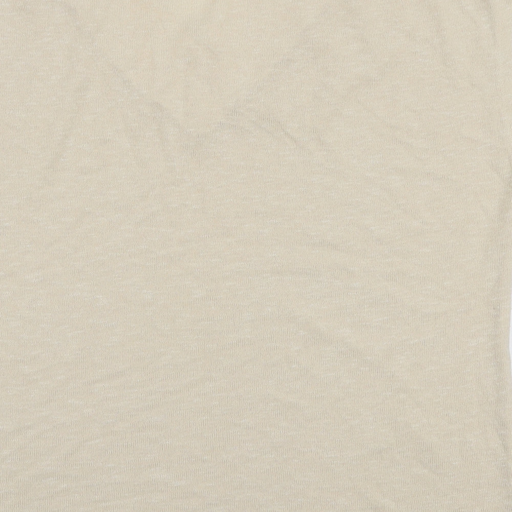 TU Womens Ivory Polyester Basic T-Shirt Size 18 V-Neck - Lace Neckline