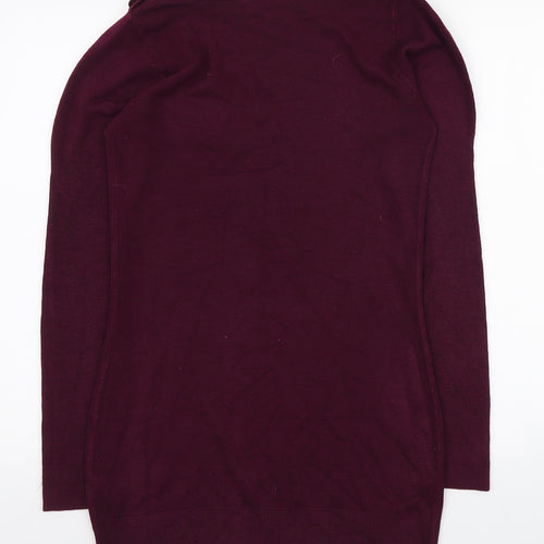 Dorothy Perkins Womens Purple Acrylic Jumper Dress Size 8 Boat Neck Pullover