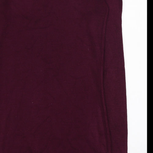 Dorothy Perkins Womens Purple Acrylic Jumper Dress Size 8 Boat Neck Pullover