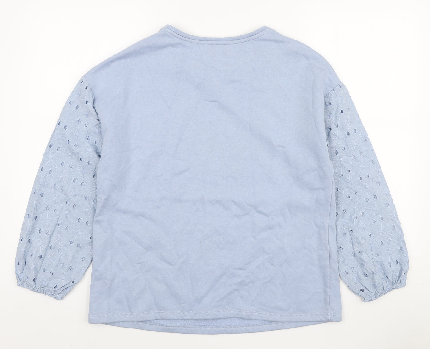 Papaya Womens Blue Polyester Pullover Sweatshirt Size 12 Pullover - Floral Lace Sleeves