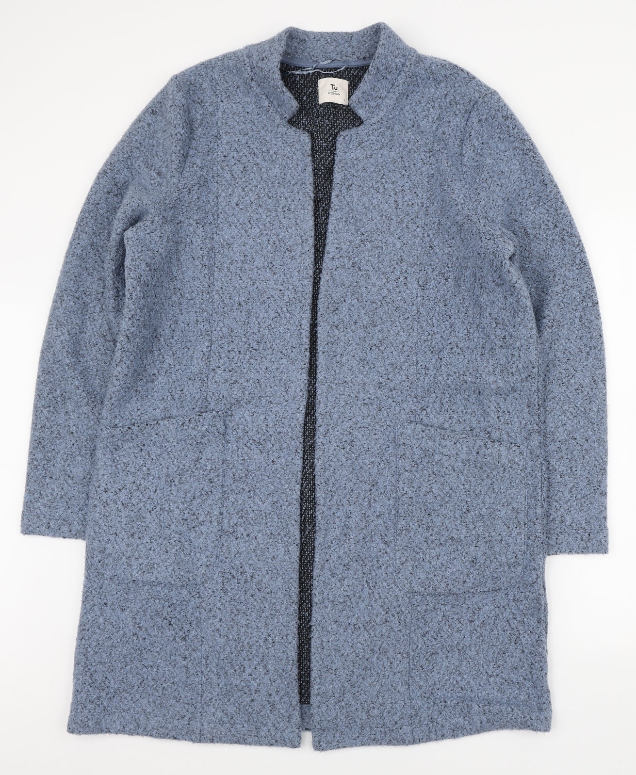 TU Womens Blue Overcoat Coatigan Size L