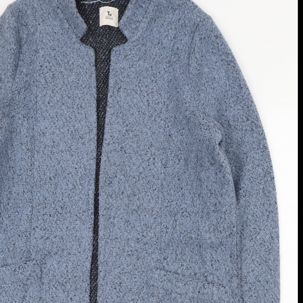 TU Womens Blue Overcoat Coatigan Size L