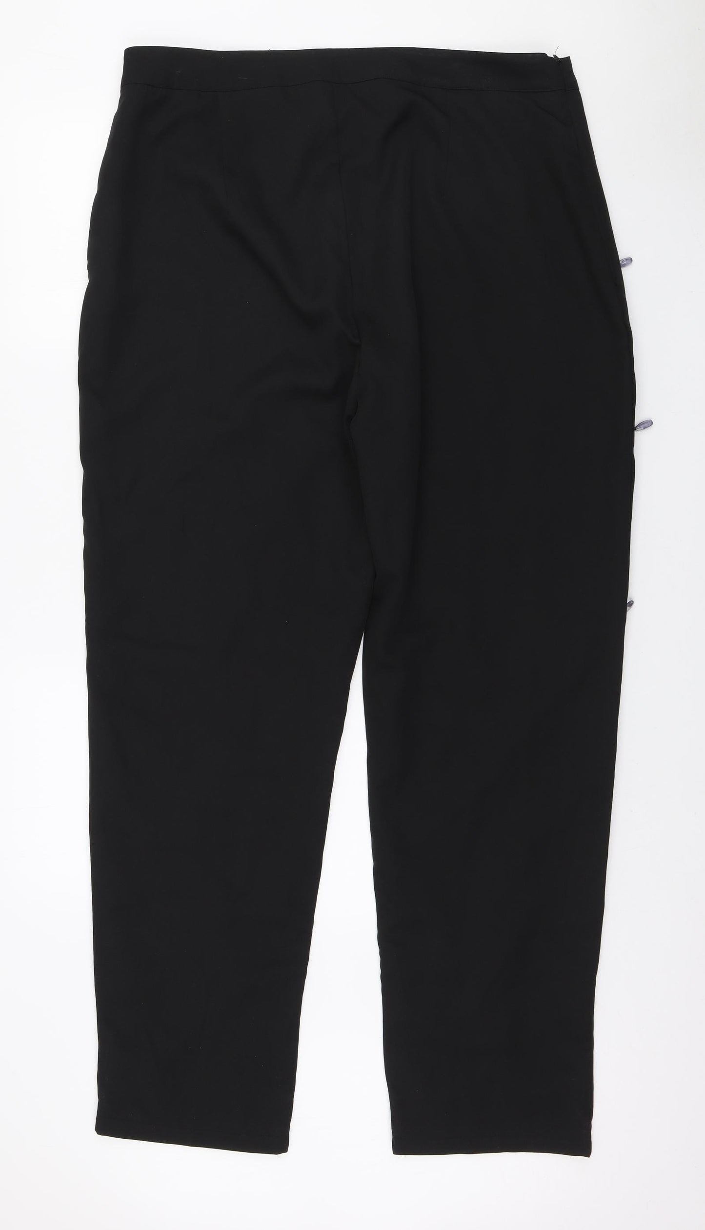 PRETTYLITTLETHING Womens Black Polyester Trousers Size 18 L30 in Regular Zip