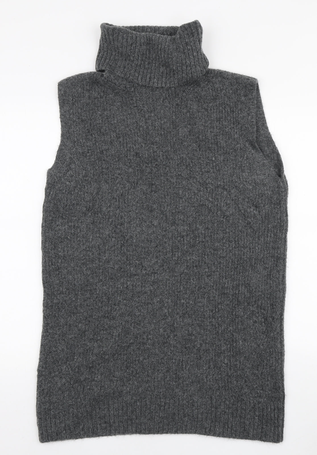 TU Womens Grey Roll Neck Acrylic Tunic Jumper Size 10