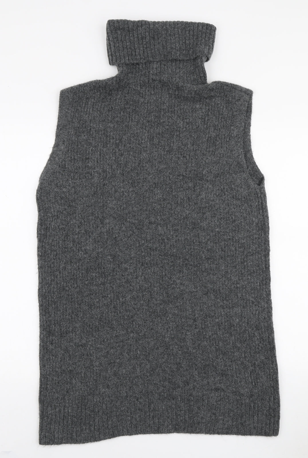 TU Womens Grey Roll Neck Acrylic Tunic Jumper Size 10