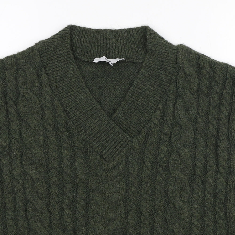 NEXT Womens Green V-Neck Acrylic Vest Jumper Size L