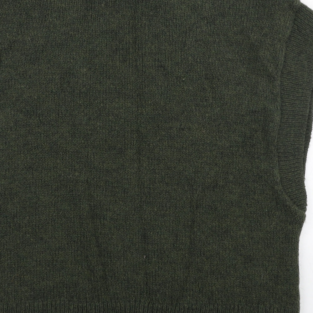 NEXT Womens Green V-Neck Acrylic Vest Jumper Size L