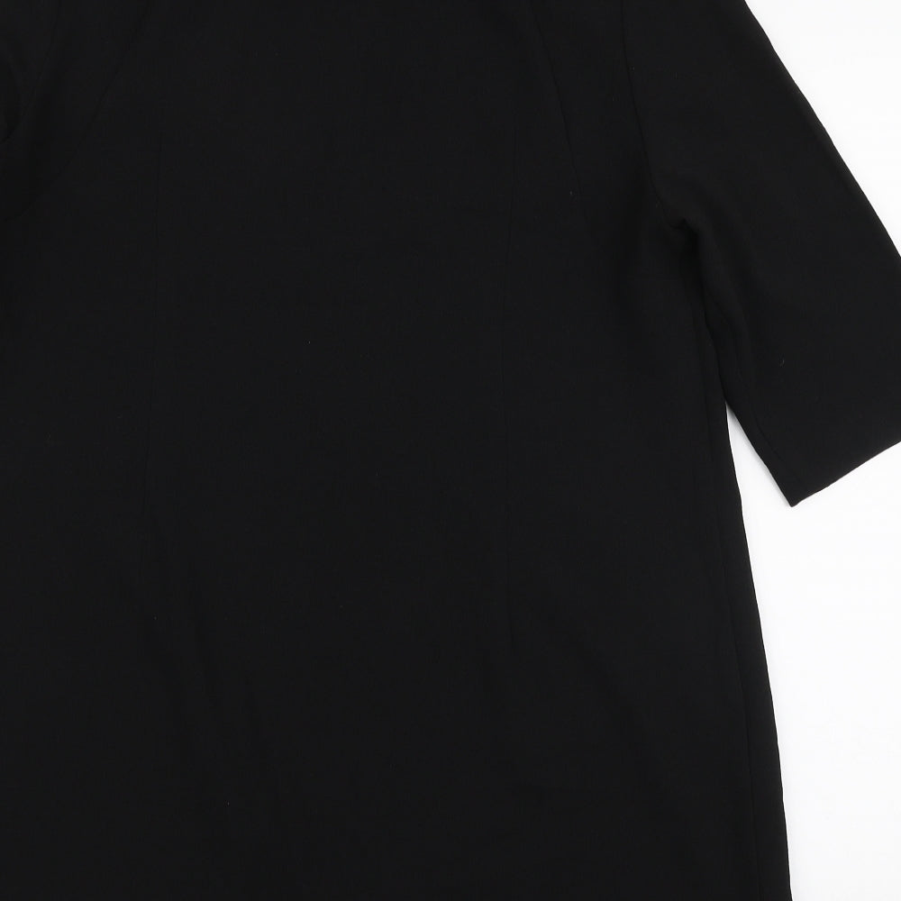 New Look Womens Black Polyester A-Line Size 18 Boat Neck Pullover