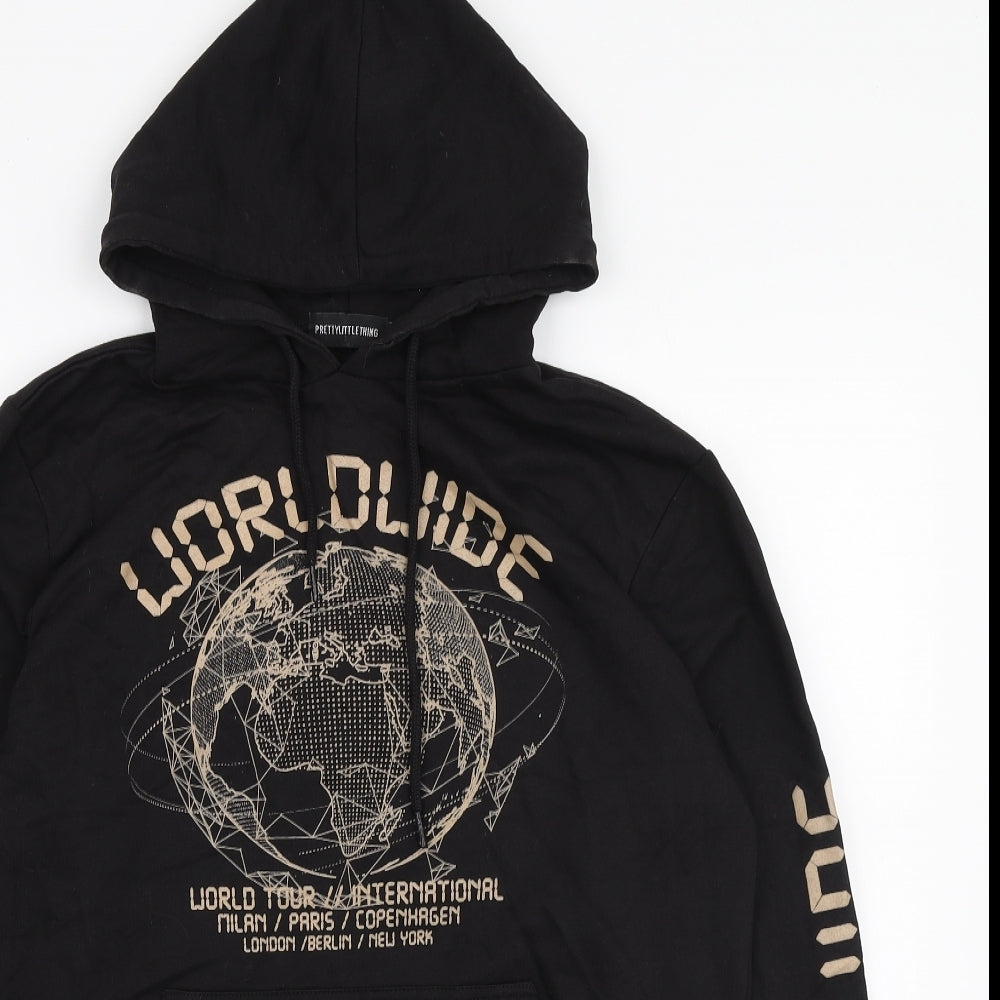 PRETTYLITTLETHING Womens Brown Polyester Pullover Hoodie Size XS Pullover - Worldwide