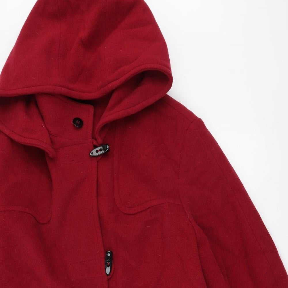 Marks and Spencer Womens Red Pea Coat Coat Size 20 Button
