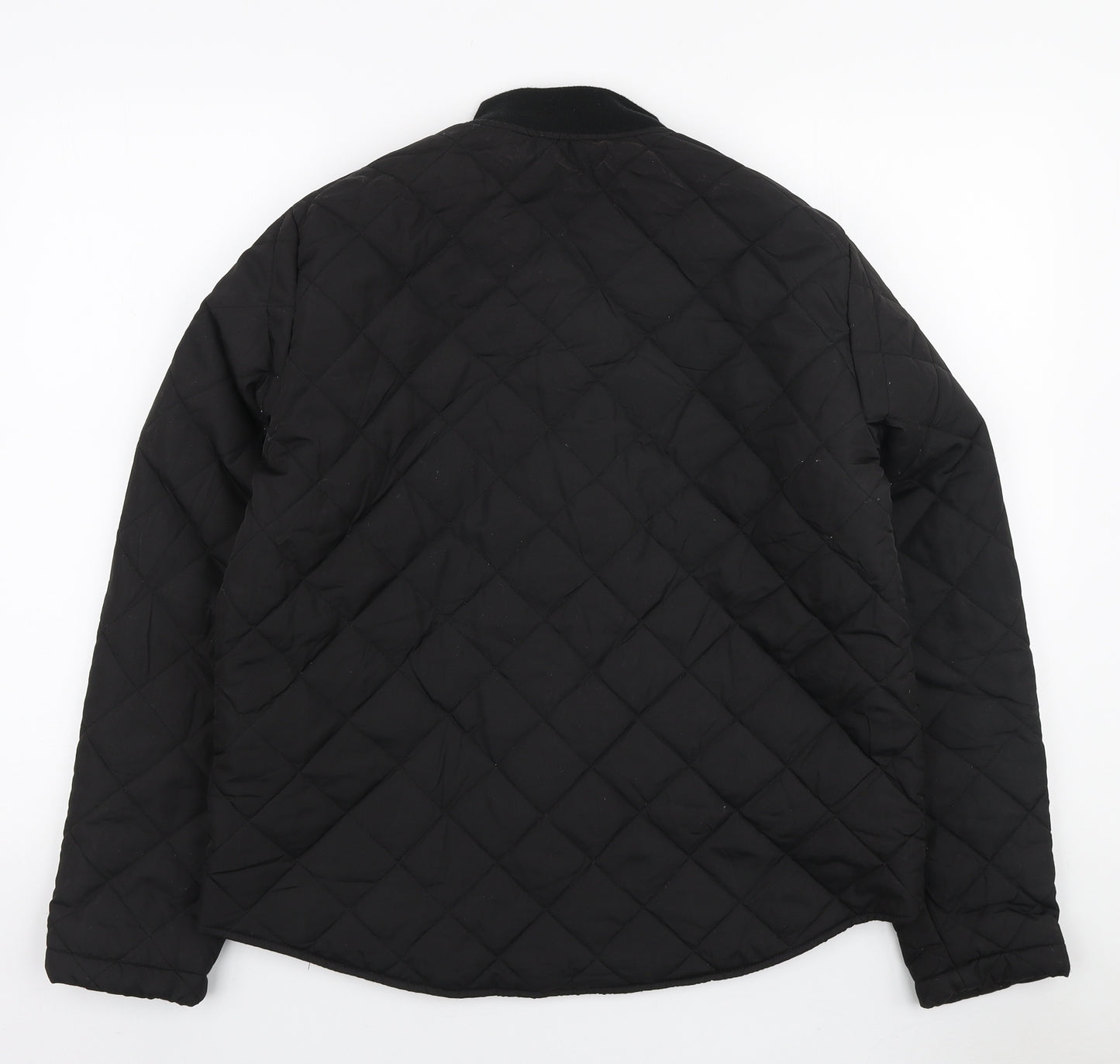 Primark Womens Black Quilted Jacket Size S Button