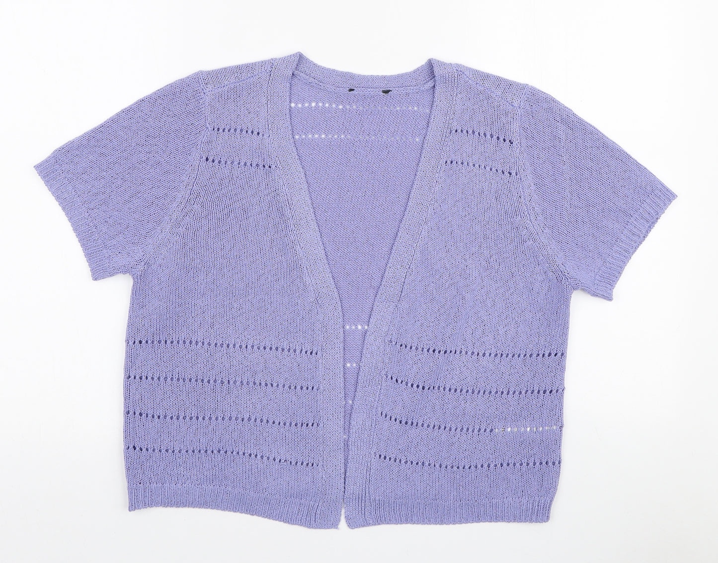 BHS Womens Purple V-Neck Acrylic Cardigan Jumper Size 14