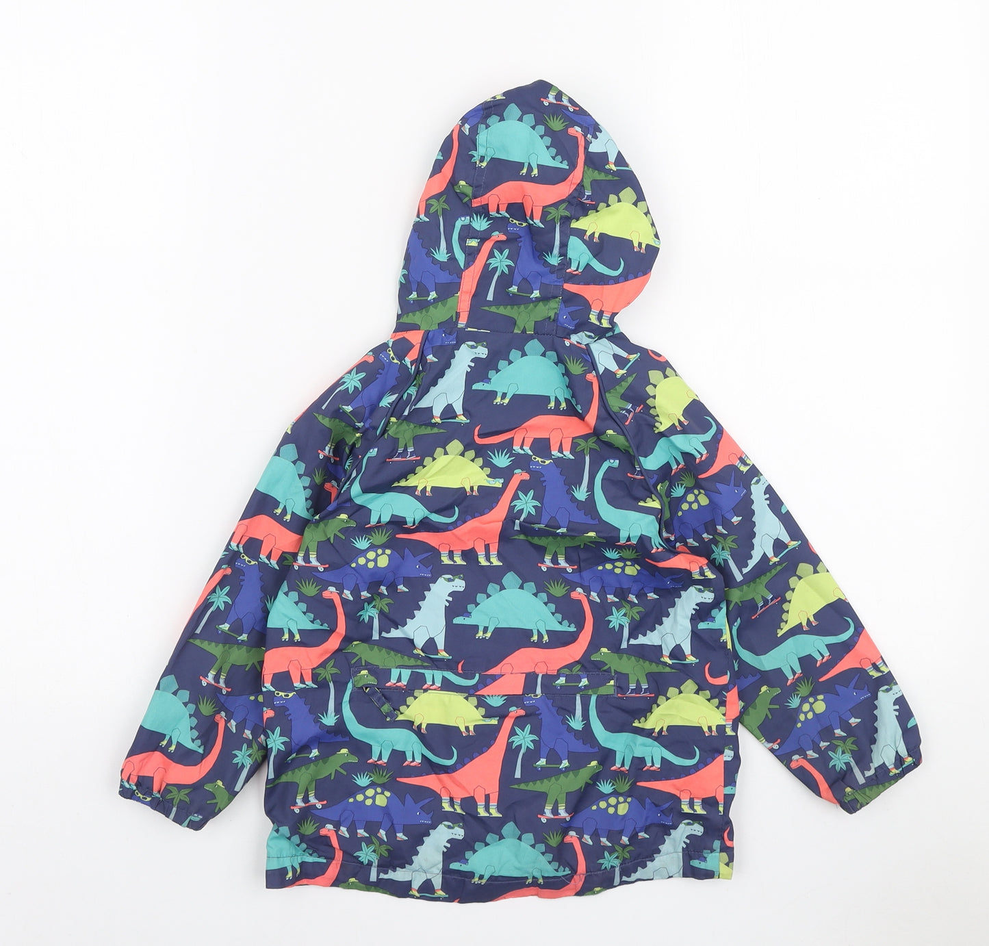 TU Boys Multicoloured Geometric Rain Coat Coat Size 2-3 Years Zip - Dinasour Print