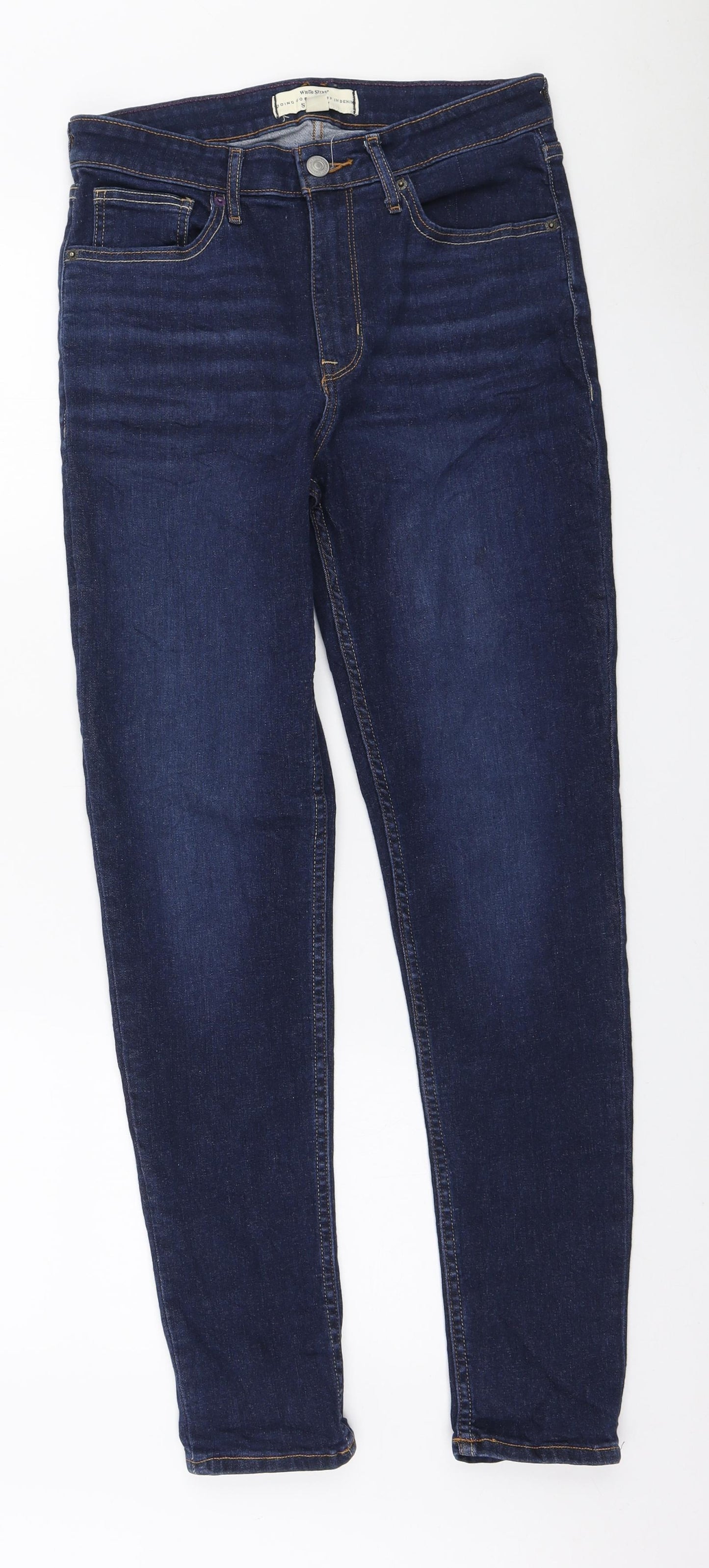 White Stuff Womens Blue Polyester Skinny Jeans Size 10 L29 in Regular Zip