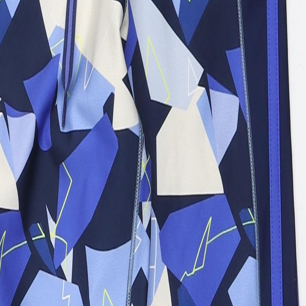 NEXT Womens Blue Geometric Polyester Compression Leggings Size 10 L25 in Regular Drawstring