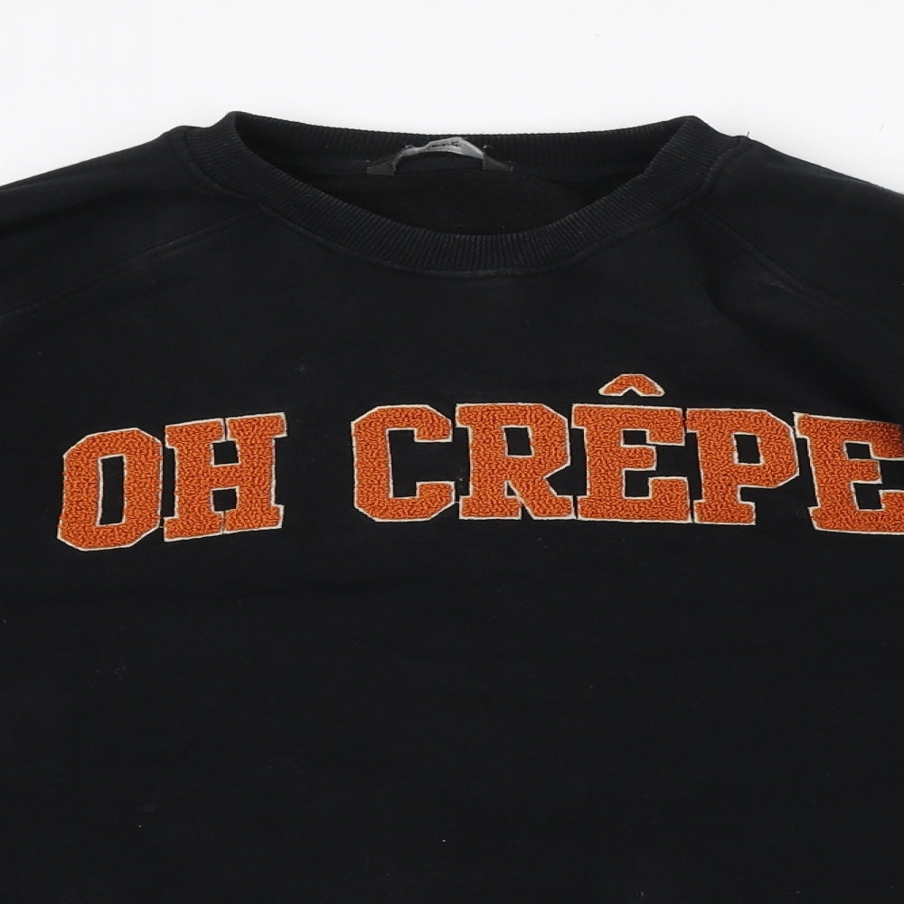 George Womens Black Cotton Pullover Sweatshirt Size L Pullover - Oh Crepe