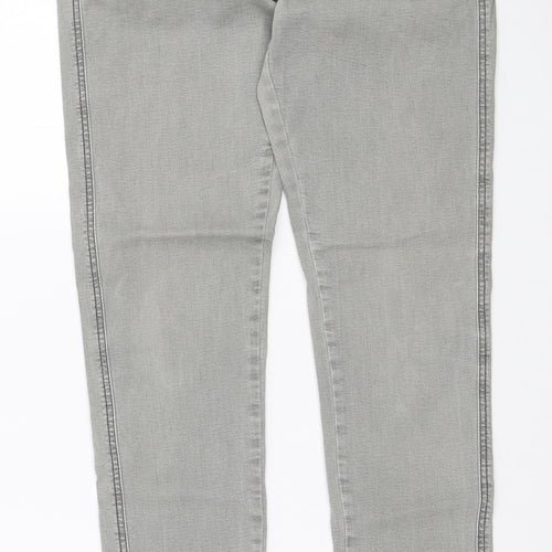 TU Womens Grey Cotton Skinny Jeans Size 12 L29 in Regular