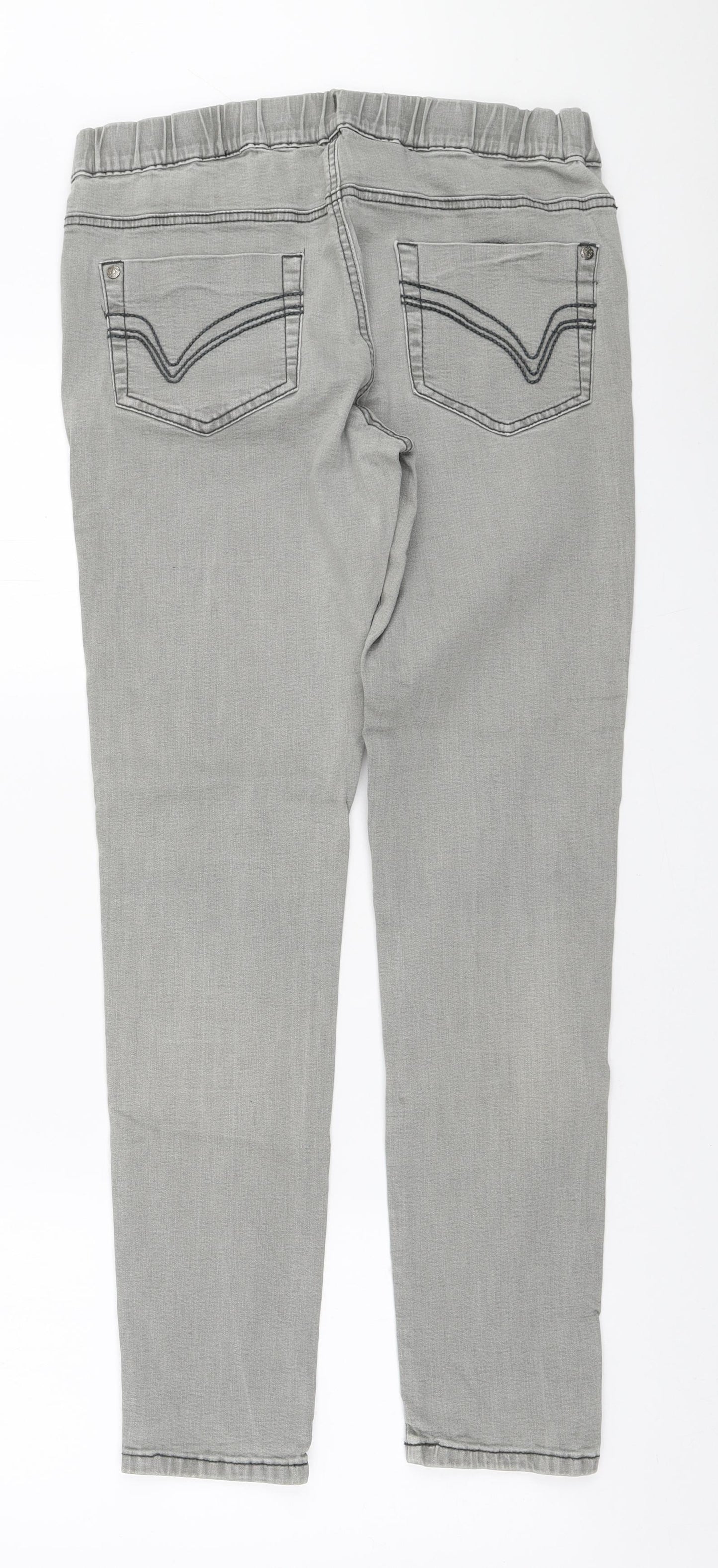 TU Womens Grey Cotton Skinny Jeans Size 12 L29 in Regular