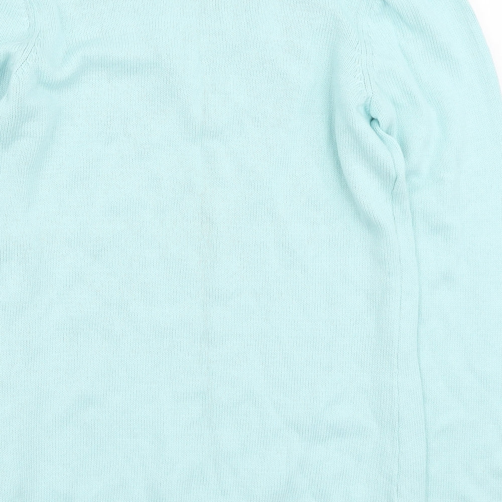 South Womens Blue V-Neck Acrylic Pullover Jumper Size 16