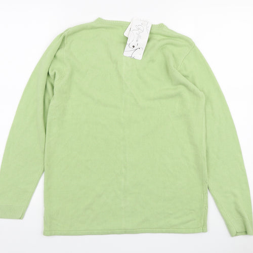 Reflect Collection Womens Green Round Neck Acrylic Cardigan Jumper Size S