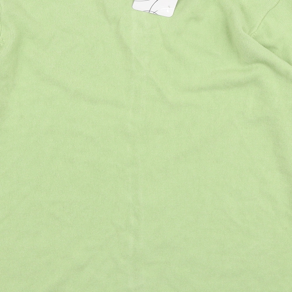 Reflect Collection Womens Green Round Neck Acrylic Cardigan Jumper Size S