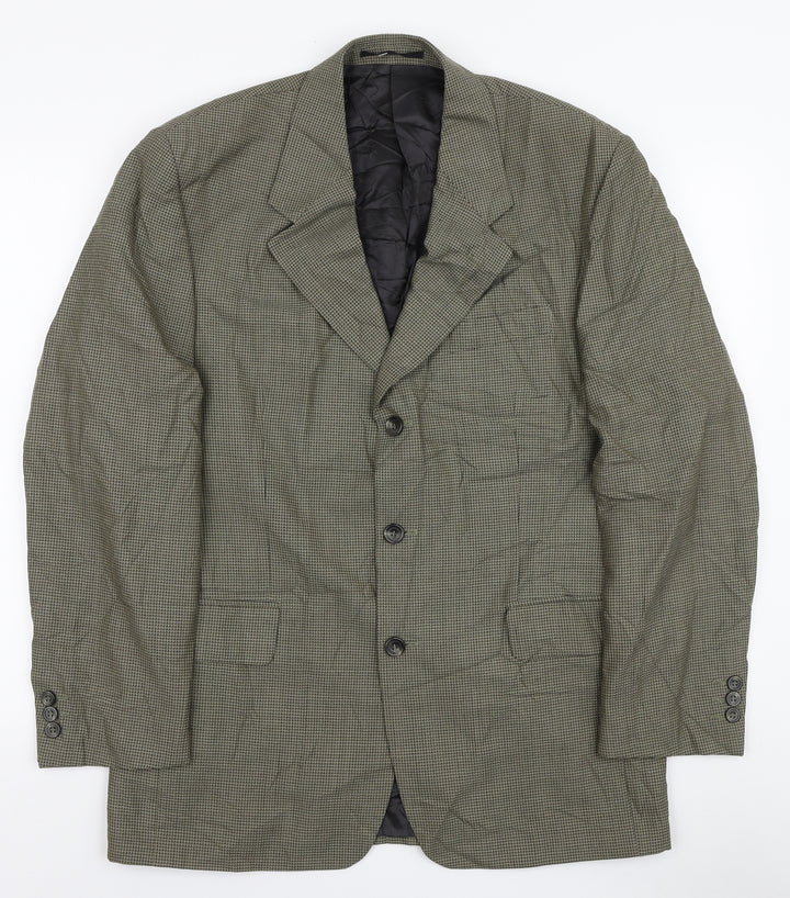 Principles Mens Green Check Wool Jacket Blazer Size 40