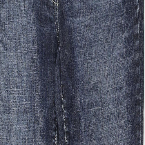 NEXT Womens Blue Cotton Bootcut Jeans Size 12 L29 in Regular Zip