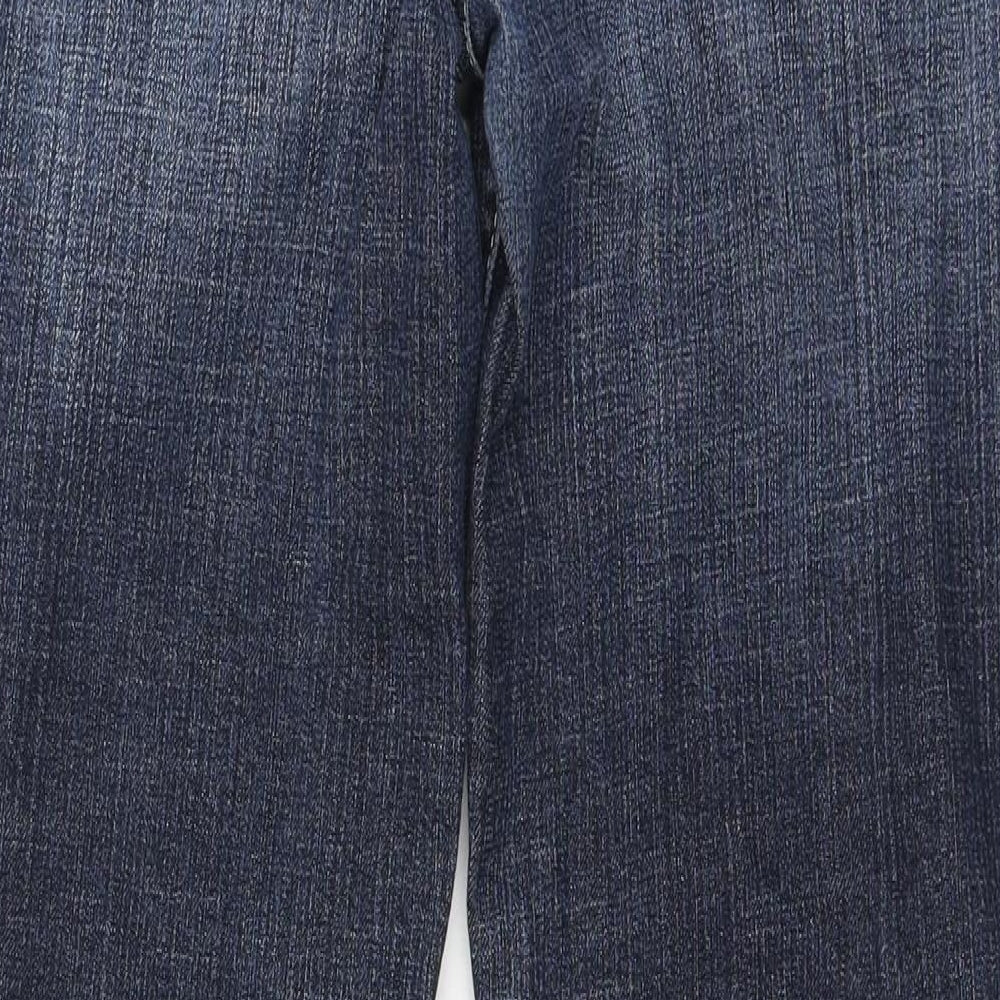 NEXT Womens Blue Cotton Bootcut Jeans Size 12 L29 in Regular Zip