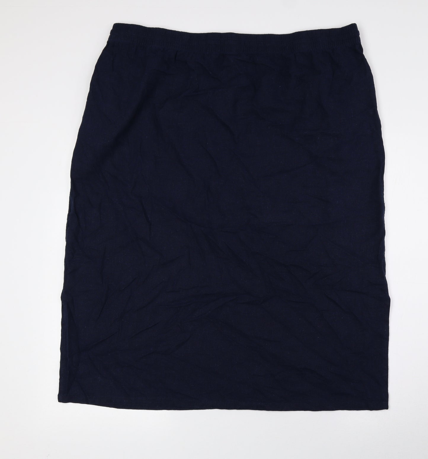 Marks and Spencer Womens Blue Polyester A-Line Skirt Size 20 Drawstring