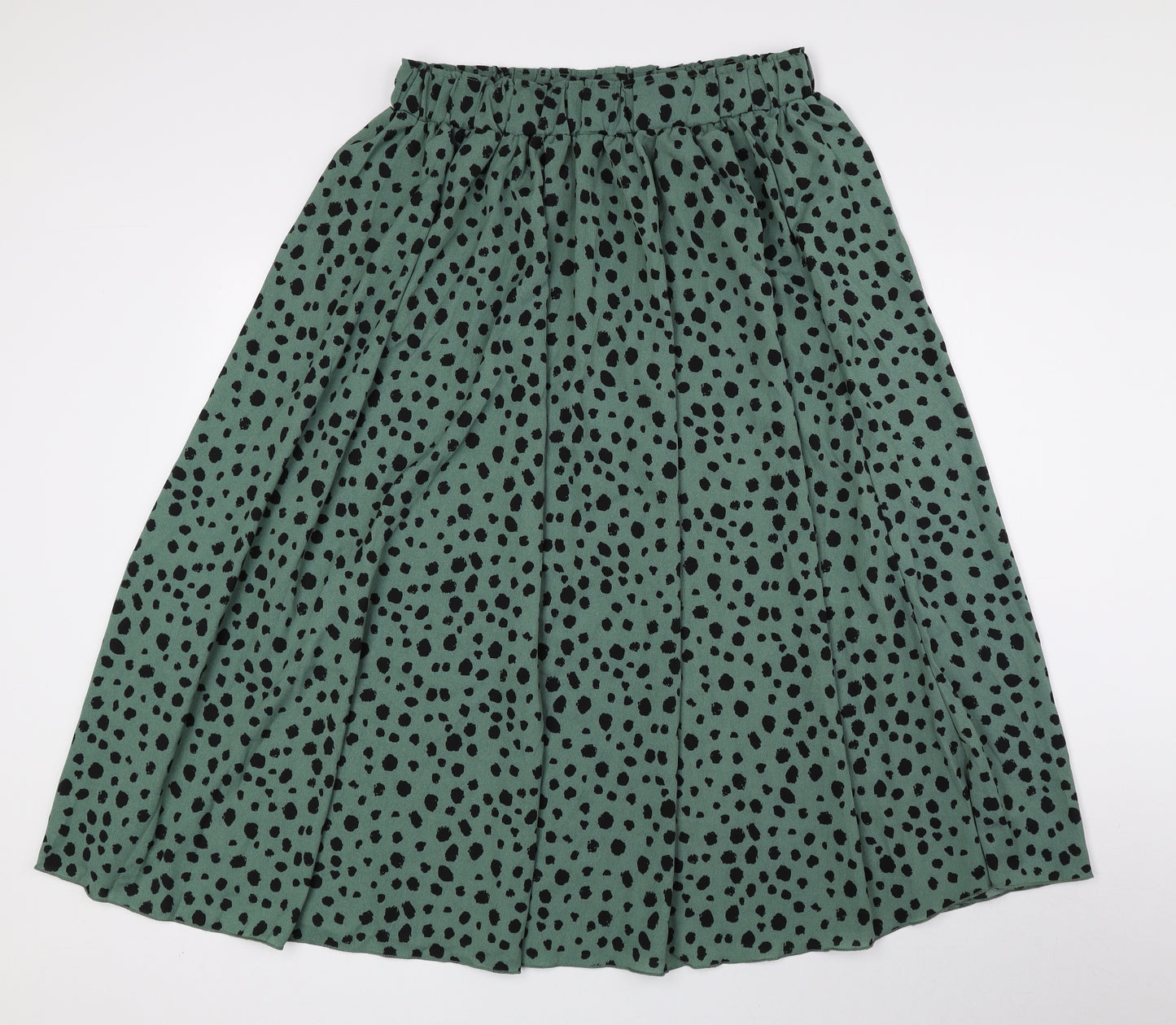 SheIn Womens Green Polka Dot Polyester A-Line Skirt Size L