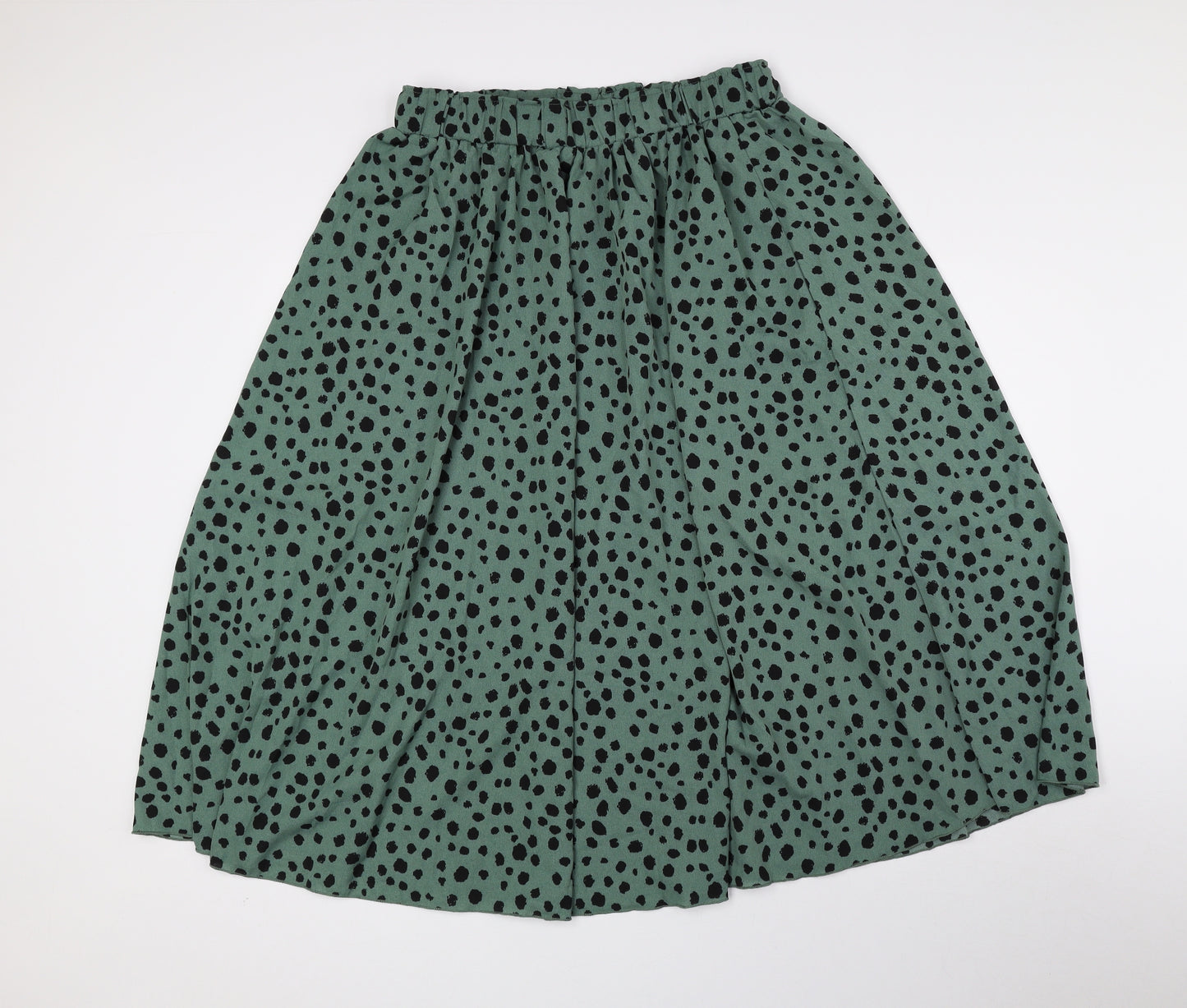 SheIn Womens Green Polka Dot Polyester A-Line Skirt Size L