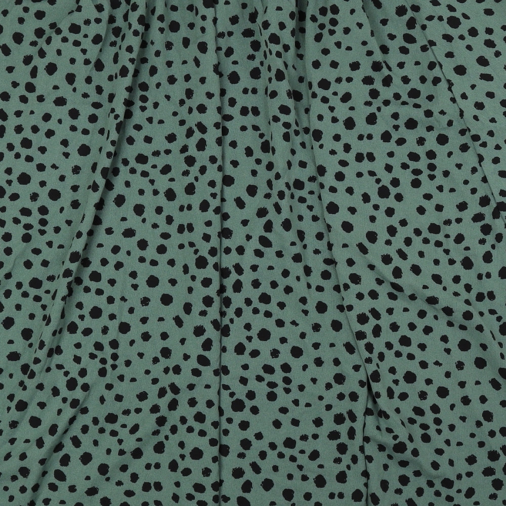 SheIn Womens Green Polka Dot Polyester A-Line Skirt Size L