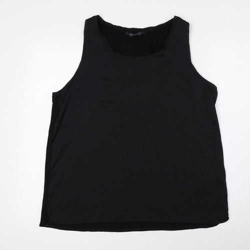 Marks and Spencer Womens Black Polyester Basic Tank Size 14 Scoop Neck