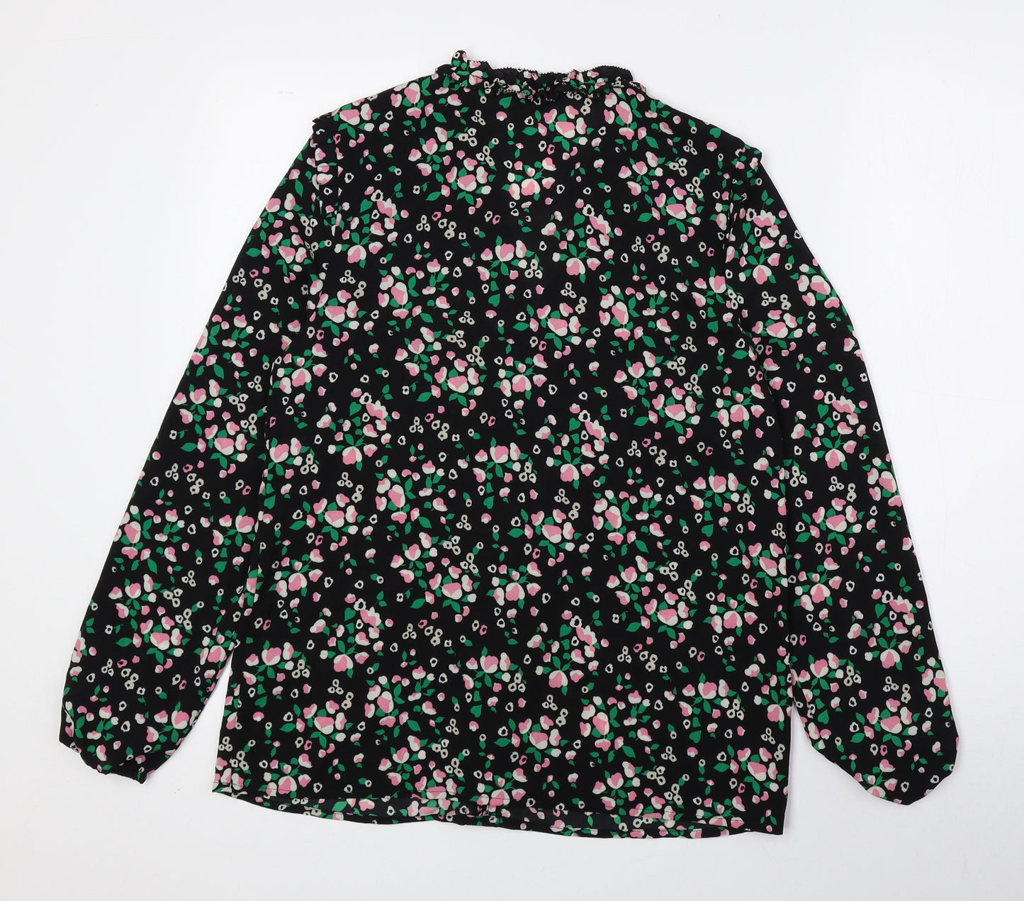 Marks and Spencer Womens Multicoloured Floral Polyester Basic Blouse Size 8 V-Neck