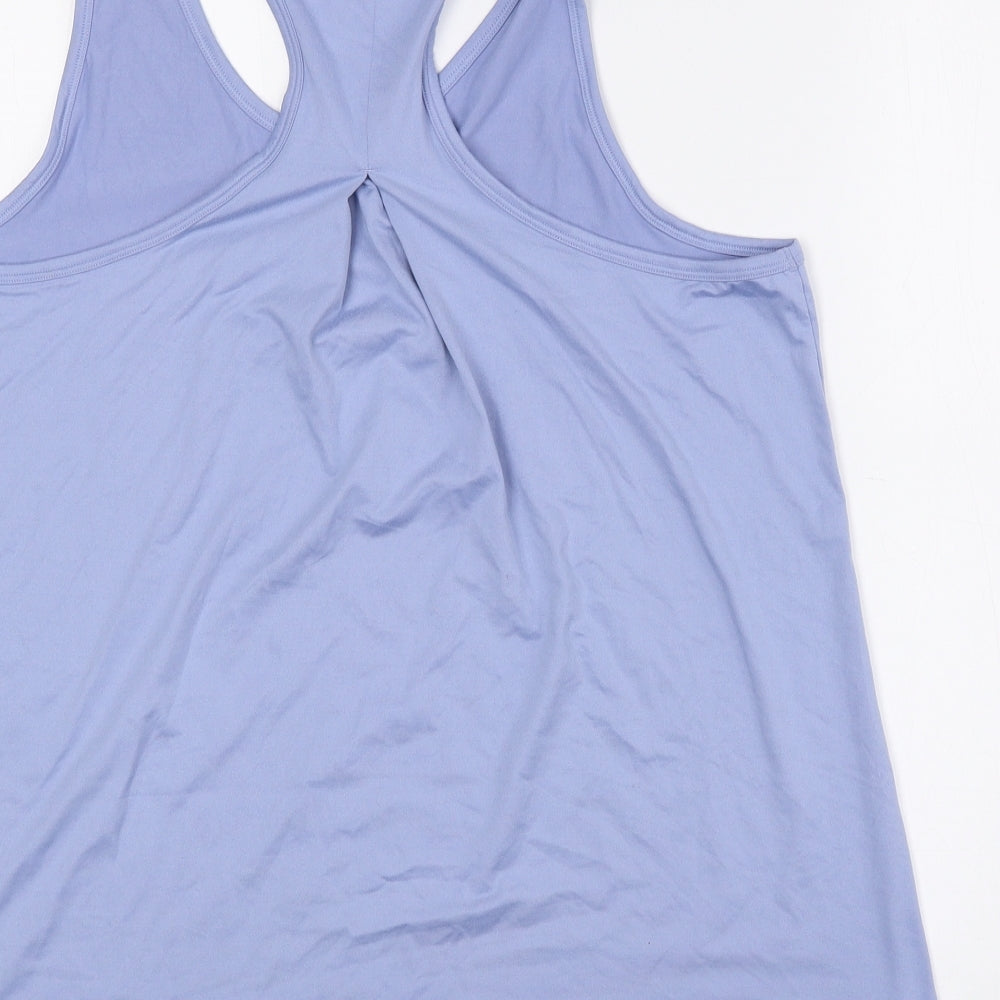 Marks and Spencer Womens Blue Polyester Basic Tank Size 12 Scoop Neck Pullover