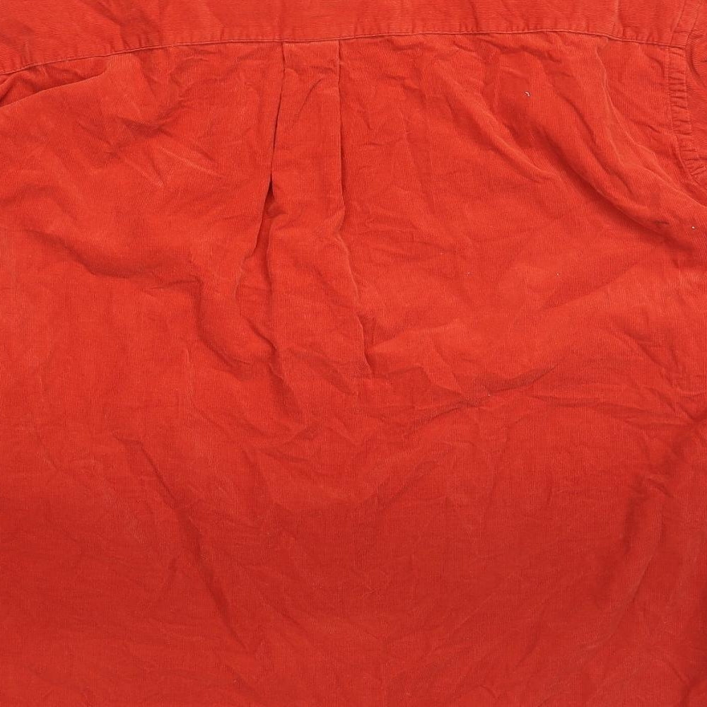 Racing Green Mens Orange Cotton Button-Up Size XL Collared Button