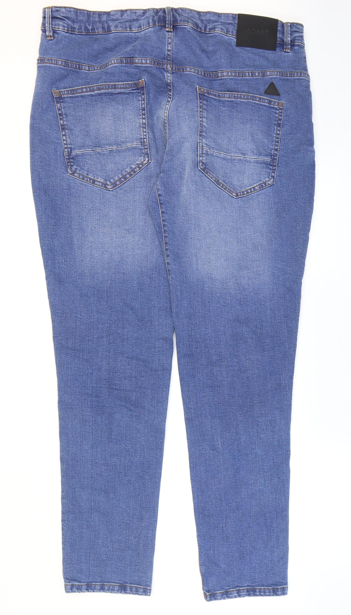 Adapt Mens Blue Cotton Tapered Jeans Size 40 in L32 in Regular Zip