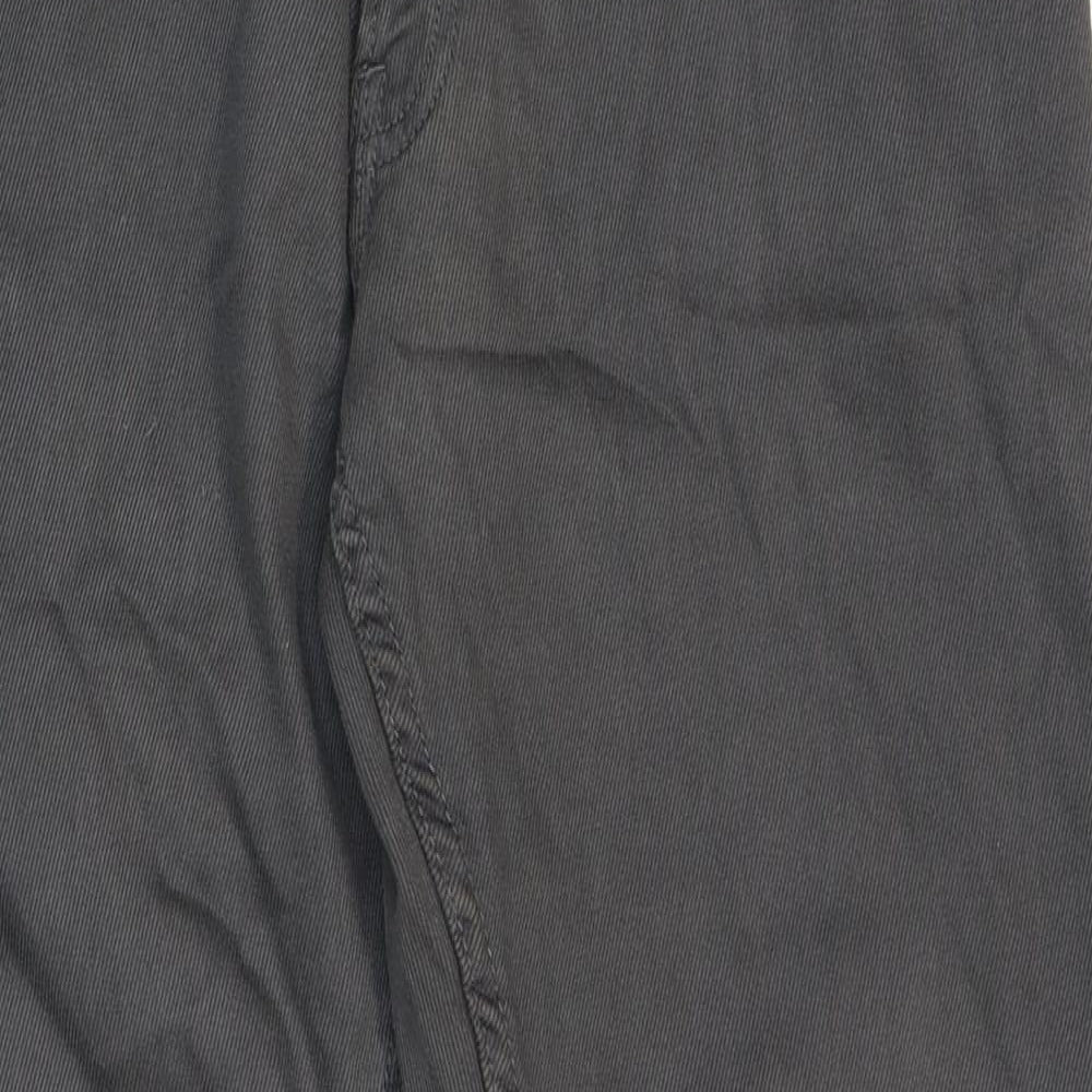 Marks and Spencer Mens Grey Cotton Straight Jeans Size 34 in L31 in Regular Zip