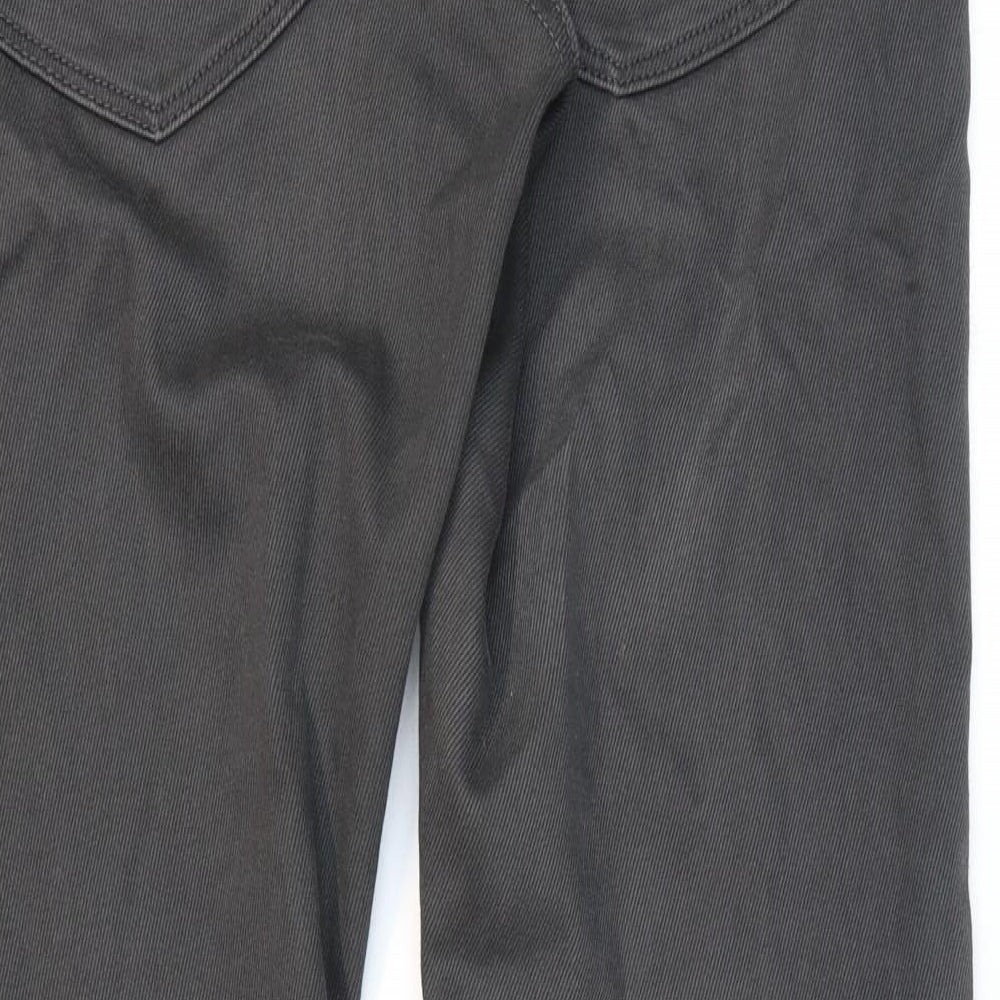 Marks and Spencer Mens Grey Cotton Straight Jeans Size 34 in L31 in Regular Zip