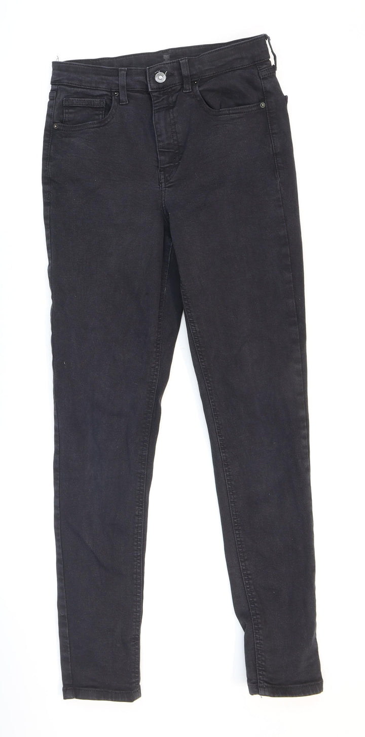 Topshop Mens Black Cotton Skinny Jeans Size 28 in L32 in Regular Zip