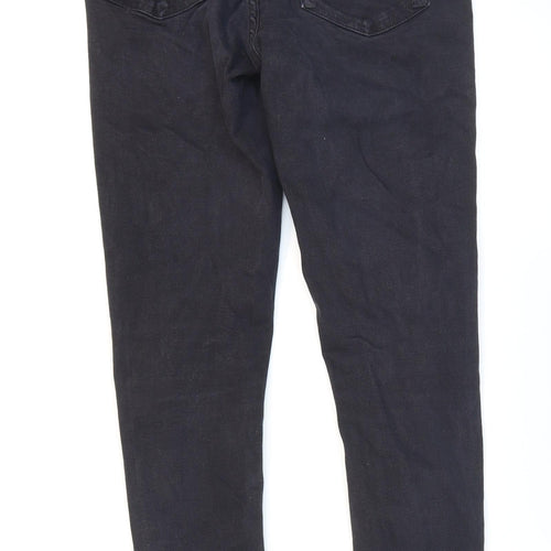 Topshop Mens Black Cotton Skinny Jeans Size 28 in L32 in Regular Zip