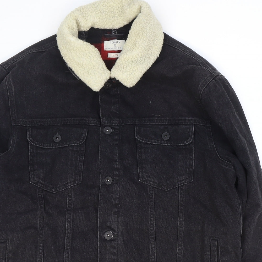 Topshop Mens Black Jacket Size 2XL Button